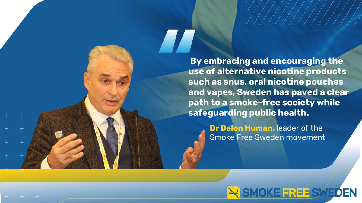 SmokeFreeSweden's tweet photo. Have you ever wondered why Sweden’s smoking rates are so low?
It’s not rocket science!
Sweden has virtually eliminated smoking with the widespread availability of alternatives like nicotine pouches, snus and vapes.
Alternatives will safeguard the public health of your nation! https://t.co/BDlyMPkJVA