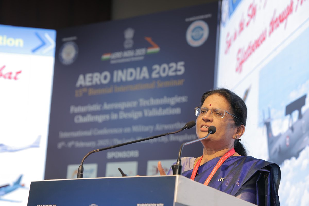 writetake's tweet image. #WingsOfWisdom #AeroIndiaSeminar #PlaneCarnival

We must be a tech leader, not follower: Dr Rajalakshmi Menon

Here are the highlights of @drdo DG (Aero) Dr K Rajalakshmi Menon's talk on: Eye in the Sky: Force Multiplier for Enhancing Combat Effectiveness through Advanced