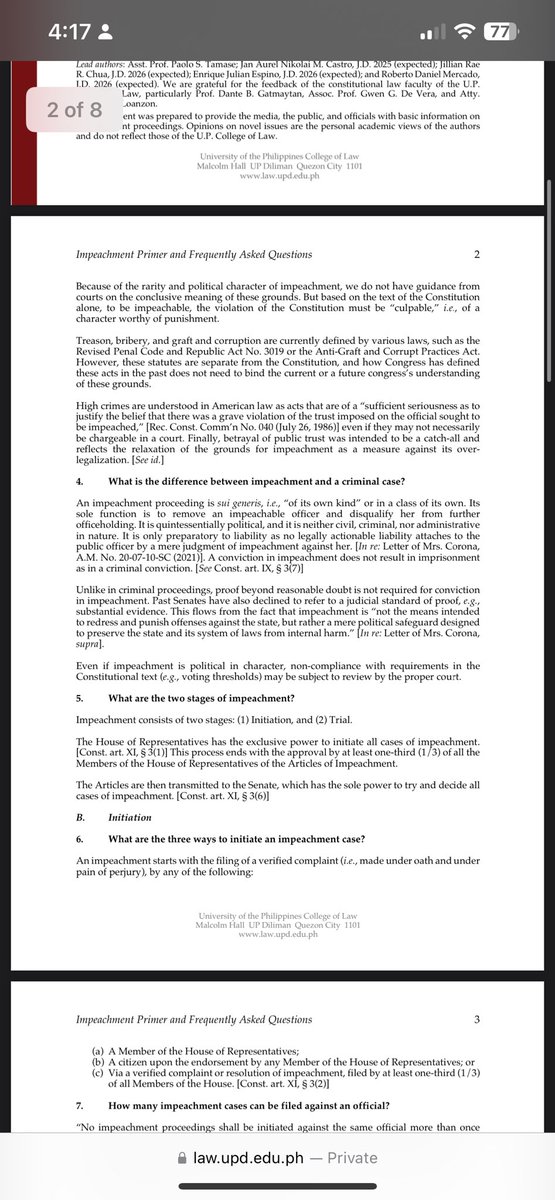 ilovesauvi's tweet photo. From UP Law. Impeachment Primer. I read it also. Short lang. https://t.co/ZoNKz9gwuw