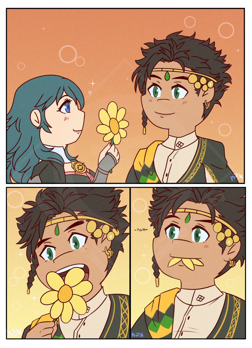 DoD Claude when he tells you he doesn’t know what to do with the flowers he receives. 🌼🦌

“Claude pls spit that out…☠️”
#Feh
