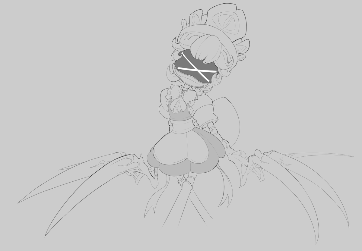 Grimahlnik's tweet image. Was messing with brushes for this one, like the long claws.