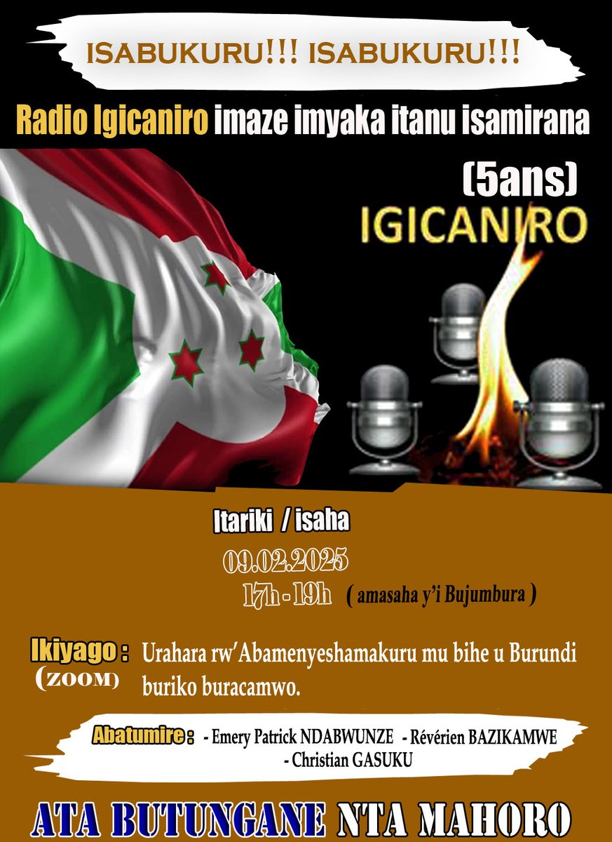 radio.igicaniro@gmail.com 
Irabatumiriye gusangira Isabukuru