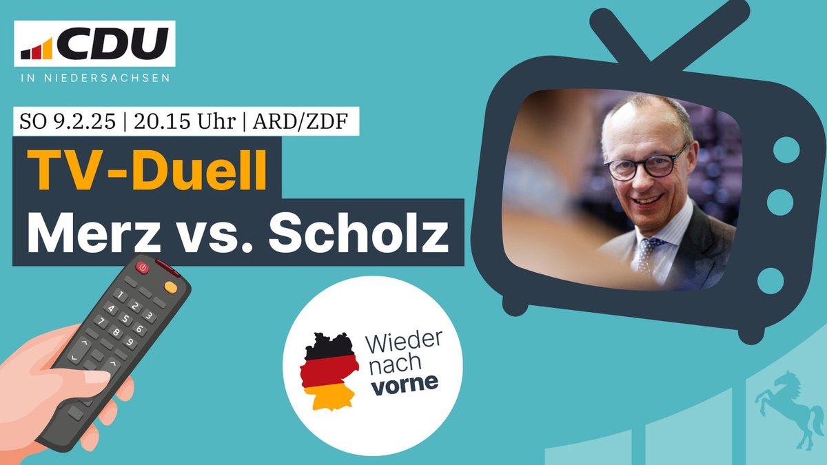 Wir schauen am Sonntag um 20.15 Uhr das TV-Duell Merz vs. Scholz bei ARD und ZDF. Und ihr?