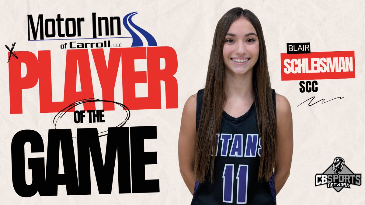 Congratulations to Blair Schleisman of South Central Calhoun on being named Motor Inn Player of the Game Vs Manson Northwest Webster on Friday, February 7th. Schleisman led the Titans in scoring with 21 points and seven rebounds in a 50-36 win.
<a href="/scc_swarm/">SCC Swarm</a> <a href="/scc_titans/">SCC Titans</a>