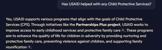 13thKai's tweet photo. #AI #Copilot #USAIDScandal #ChildProtectiveServices #cpsxdaou
Has USAID helped with any Child Protective Services? https://t.co/l5IZIUYWMK