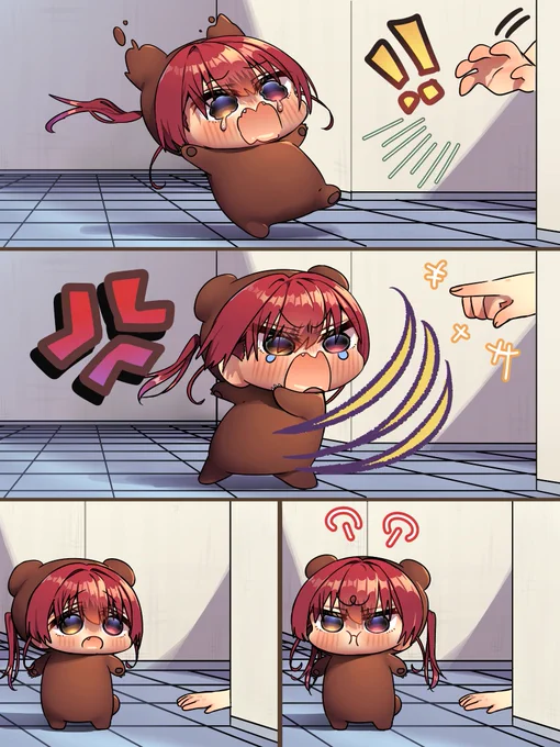 怒ってひっかいたクマリン🐻 
