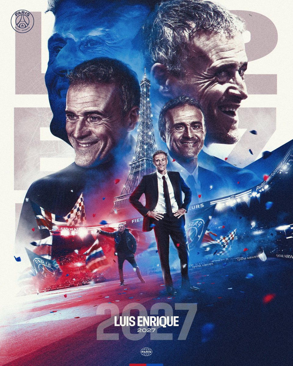 PSG_inside's tweet photo. ✍️ Luis Enrique ➡️ 2027 ❤️💙 https://t.co/zOoquUu7oO