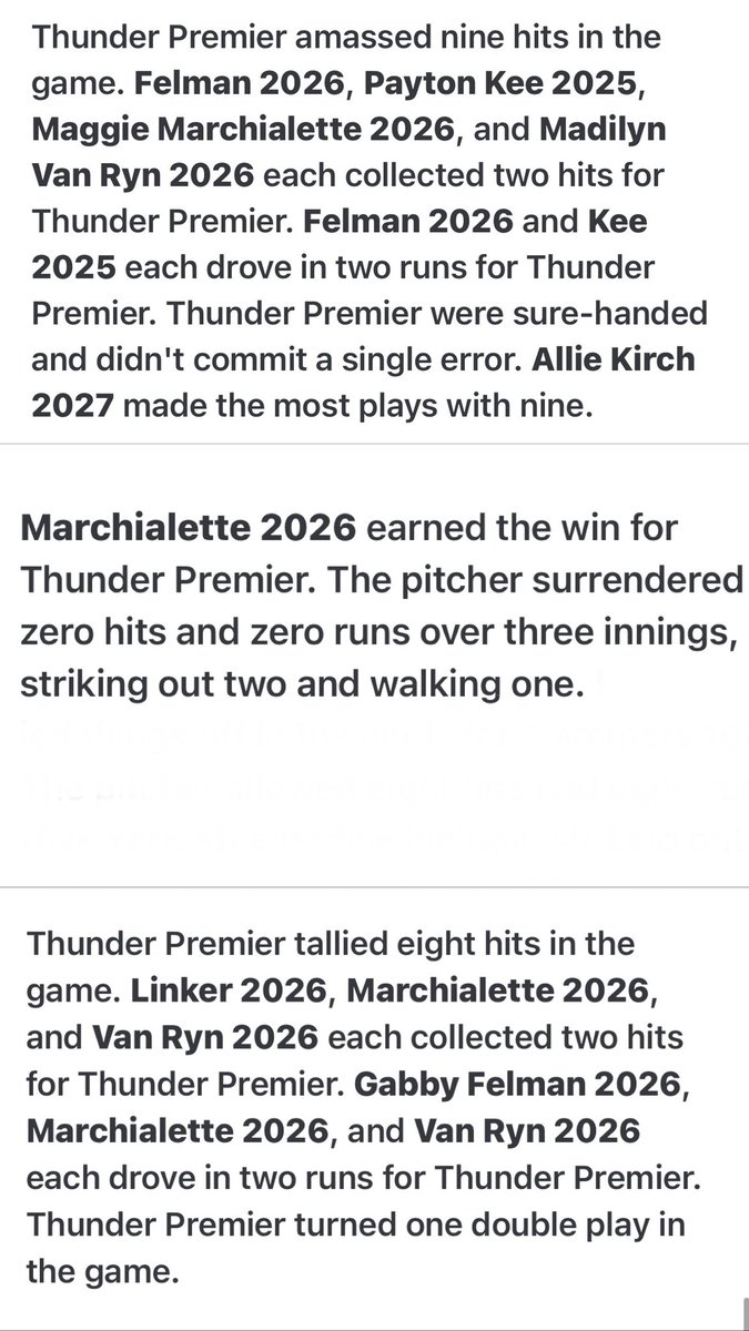 maggiem2026's tweet photo. Finished off the winter season with @ThunderPremier strong in two indoor tournaments! I bat .462 overall (1B- 4, 2B- 2), pitched 4 innings with no hits or runs, and had 5 strikeouts pitching while coming out of the fall season. So ready for high school ball!
@PHSKnightsSball https://t.co/Kz56lWkgyU