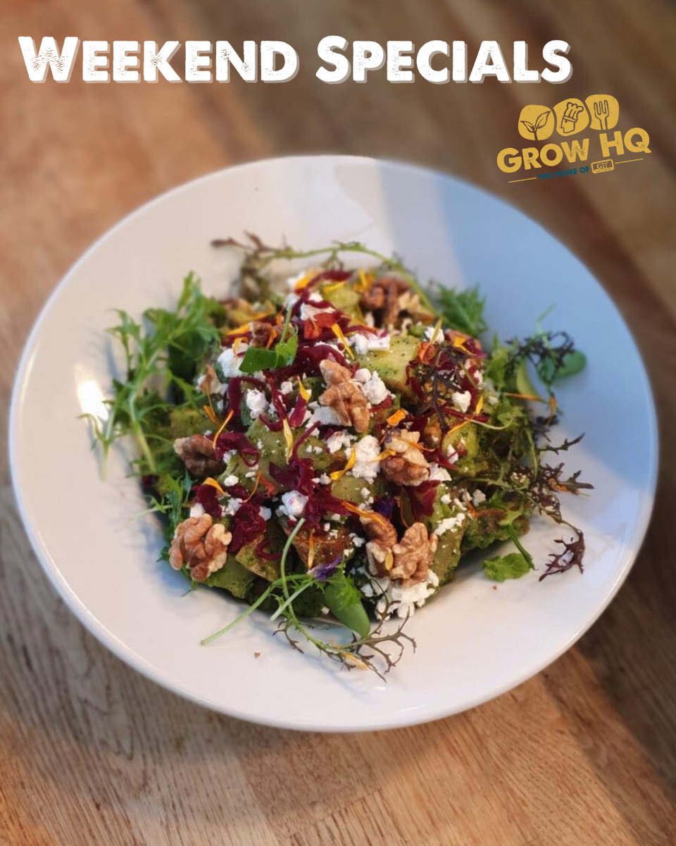 Grow_HQ's tweet photo. Weekend Specials @ GROW HQ
Dunmore East Fish Risotto
Organic arborio rice, bouillabaisse, kale, Knockanore smoked cheese, roasted parsnip, &amp; dehydrated parsnip skin 
HQ Potato Salad
Roasted HQ organic potatoes, mojo verde, pickled red cabbage, feta cheese, and organic walnuts https://t.co/vFtOdfVYMp