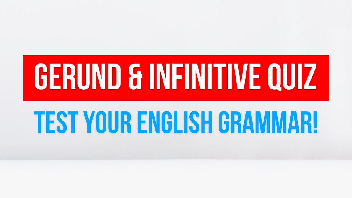 Gerund and Infinitive Quiz.

Test your English grammar! 👇
youtu.be/jBEc0Czjj-Y?si…

#englishgrammar #grammar #EnglishFirst #Quiz #Quizzes