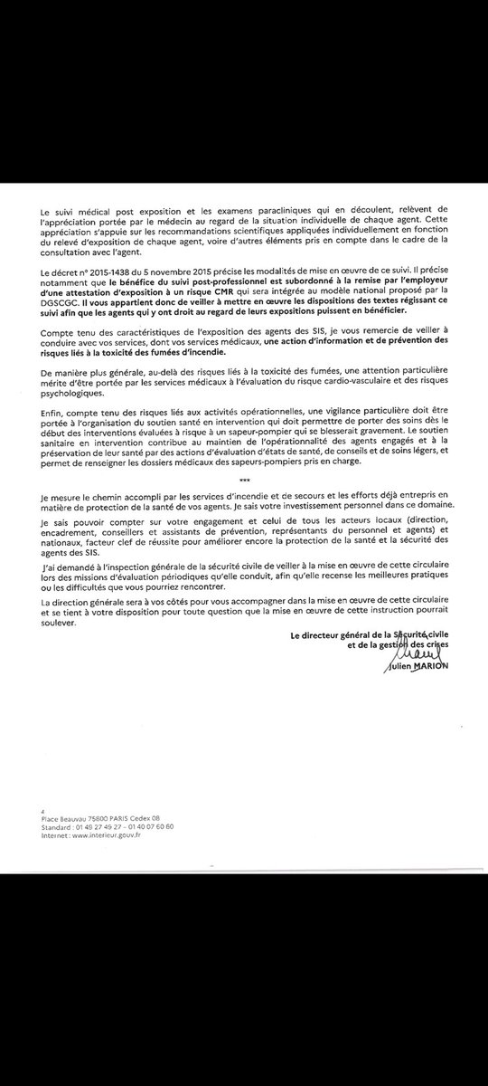 [VEILLE]

📜Circulaire du 1️⃣4️⃣ janvier 2️⃣0️⃣2️⃣5️⃣ relative à la santé et la sécurité des agents des services d'incendie et de secours. 

✅️Affirmation d'une démarche volontariste de prévention ➡️ Axe fort des projets des établissements.