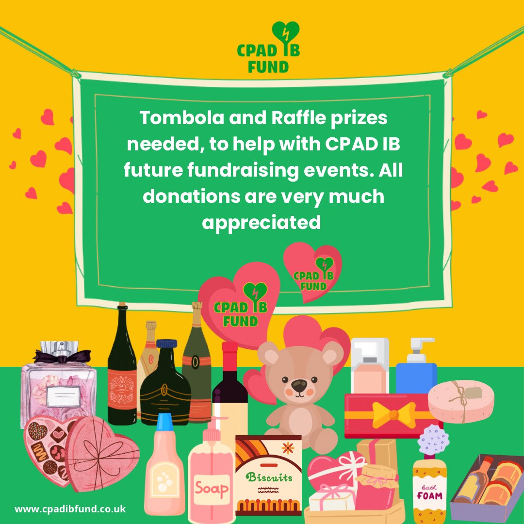 Are you having a clear out? We’d appreciate your help 💚😊💚

We are looking for kind donations of tombola, bottles, and raffle prize for our fundraising. If you would like to donate, message CPAD IB to organise collection/drop off Thank you 💚