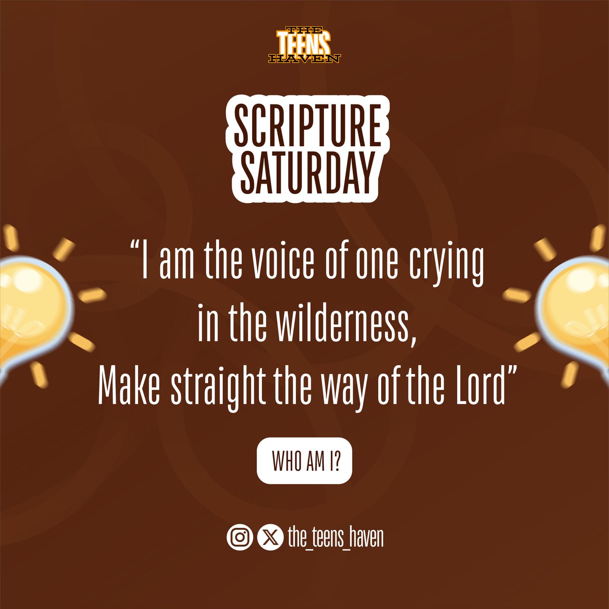 the_teens_haven's tweet photo. Well, well. It's Scripture Saturday again 🥳🥳

Who said the above quote? Let's have your answers in the comments! 

Hint: The person really likes sandals. https://t.co/PU6jUy2abY
