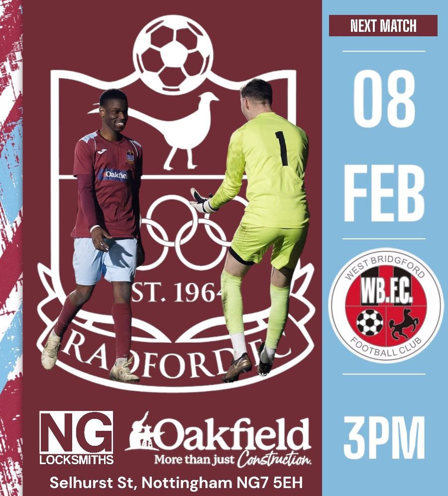 RadfordFC64's tweet image. ⚽️GAMEDAY⚽️
RADFORD FC V WEST BRIDGFORD FC

📆TODAY
⏱3PM
🏆 @utdcos Division One
🏟The @oakfieldLTD Arena
📍NG7 5EH
🎟Adults £6
🎟Oap’s £4
🎟Kids £0 (with a paying adult)
🍔Tea bar open
🍺Bar open