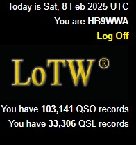 #HB9WWA log has been uploaded to #LOTW
NO paper QSL will be available