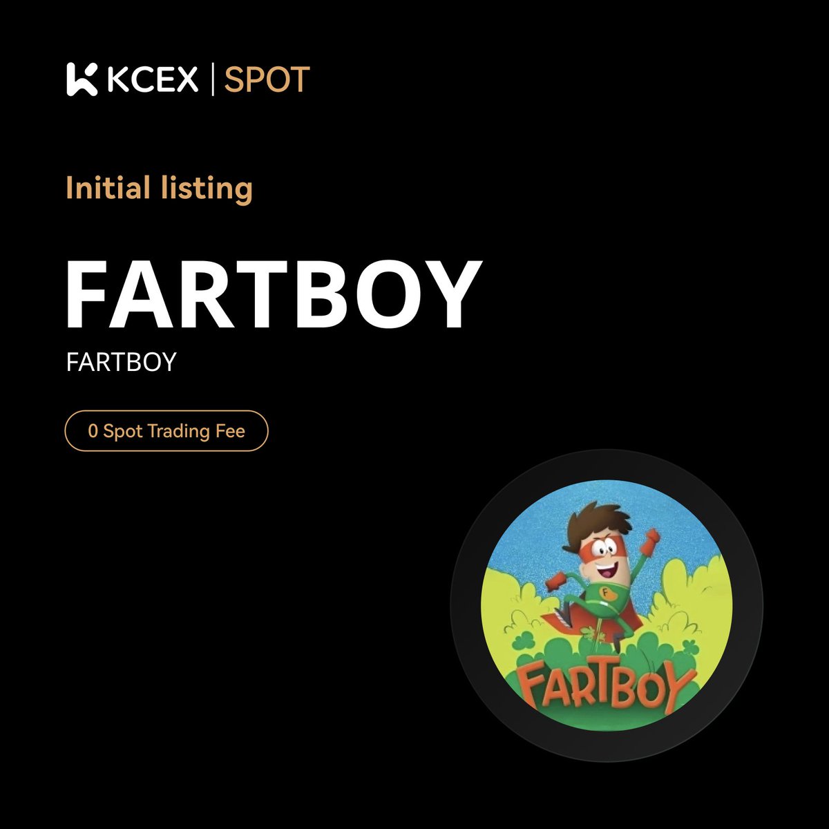 #fartboy has just been listed on KCex to trade spot.

I think they plan to open up perpetual trades soon.

You can join 👉 tinyurl.com/FBKceX

More exchanges are in the works.

Happy Trading CKC