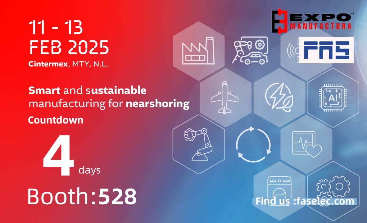 faselectronics's tweet photo. 🚀 Countdown: 4 Days!

EXPO MANUFACTURA is almost here! 🌍

Visit us at Booth 528 to explore innovative tech and expand business opportunities!

📅 11-13 ,Feb
📍 CINTERMEX, Monterrey, Mexico

#ExpoManufactura #Innovation #Mexico #SmartManufacturing  #IIoT #Ethernet https://t.co/Dd3JOcCL63