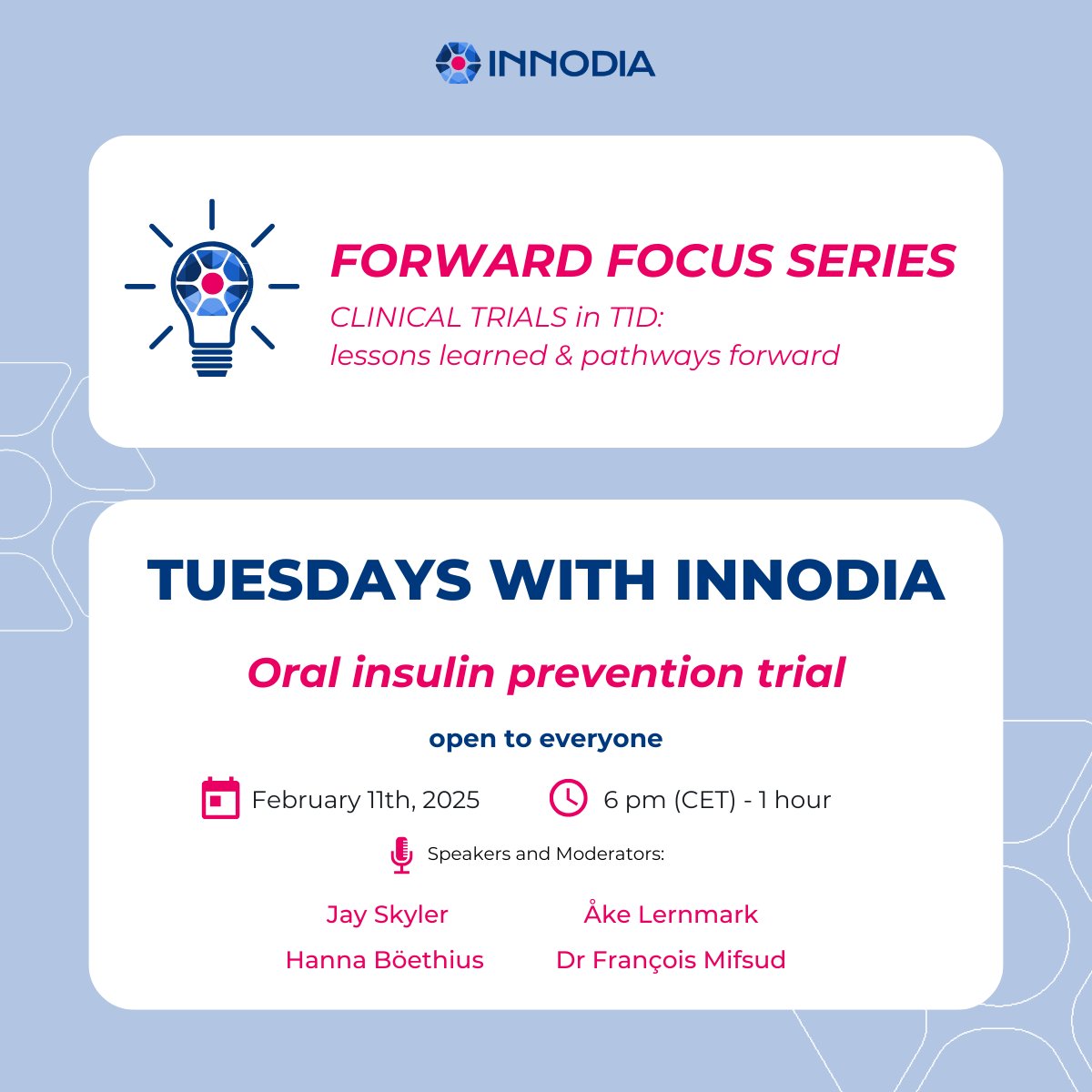 Can past clinical trials unlock future progress in T1D research?🔓

Next Tuesday is about the oral insulin prevention trial. Our speakers will take us on a journey with seemingly negative results, which are now offering a new perspective.

🔗Register: events.teams.microsoft.com/event/3f225e32…