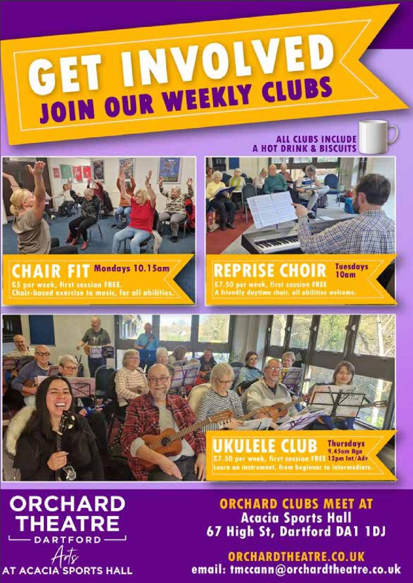 Get involved by joining weekly classes at Acacia Sports Hall with Orchard Theatre. 
buff.ly/4hKzIgt