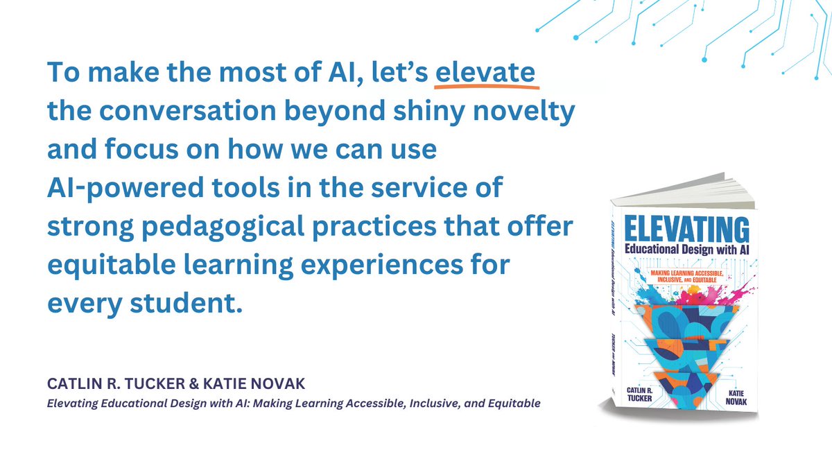 Katie Novak (@katienovakudl) on Twitter photo We can continue to use AI-powered education tools to churn out one-size-fits-few lessons, activities, and assessments. Or we can use them to design with a higher level of intentionality in a fraction of the time. <a href="/Catlin_Tucker/">Dr. Catlin Tucker</a> #ElevateDesign #AI #EdChat We can continue to use AI-powered education tools to churn out one-size-fits-few lessons, activities, and assessments. Or we can use them to design with a higher level of intentionality in a fraction of the time. <a href="/Catlin_Tucker/">Dr. Catlin Tucker</a> #ElevateDesign #AI #EdChat
