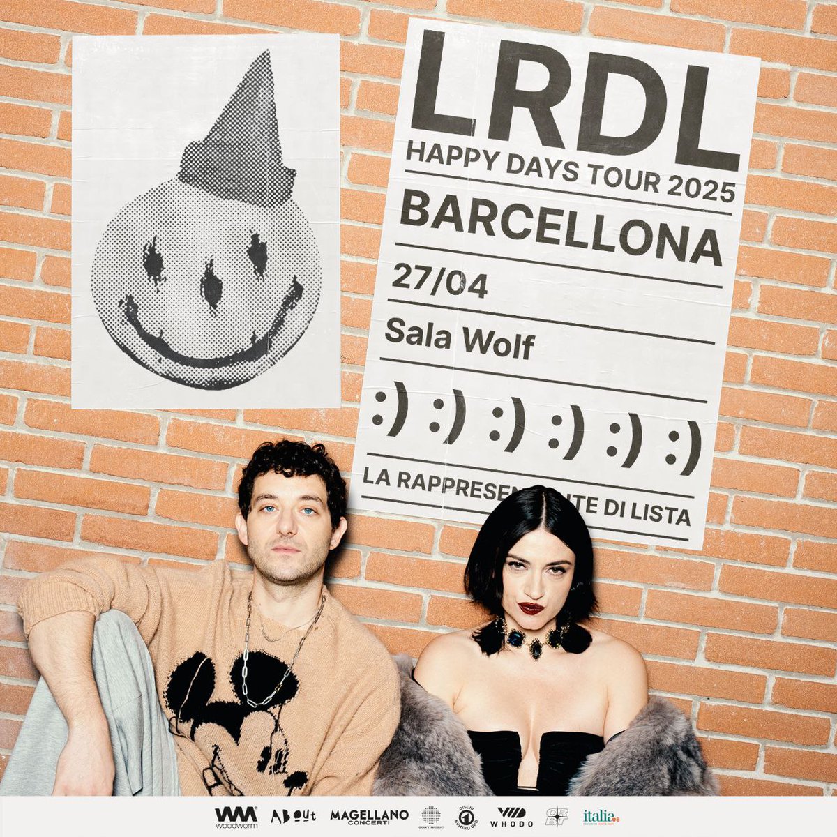 💥LA RAPPRESENTANTE DI LISTA💥

     HAPPY DAYS EUROPEAN TOUR

📅 Domingo 27 de Abril de 2025 a las 21h

📍Sala Wolf - Barcelona 

🎟️: entradas.italiaes.org/events/la-rapp…

Únete a los Canales de ItaliaES:

bit.ly/ItaliaES2 (WhatsApp)

t.me/italiaesdotorg (Telegram)