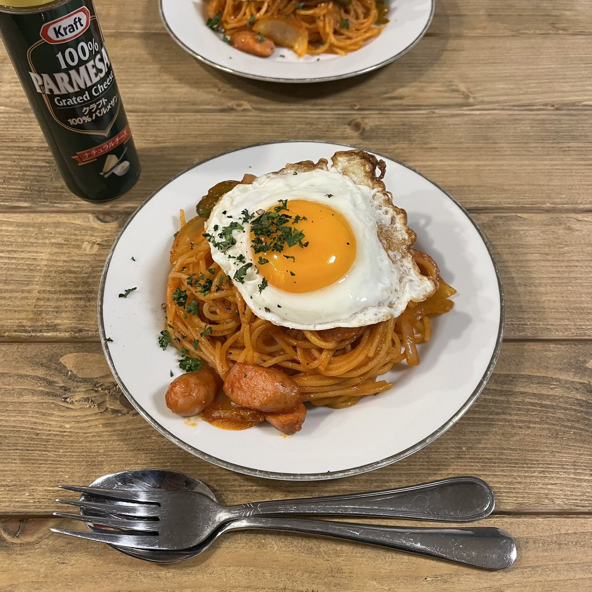 21__miso's tweet photo. 目玉焼きのっけナポリタン🍳 https://t.co/a0b5166ivb