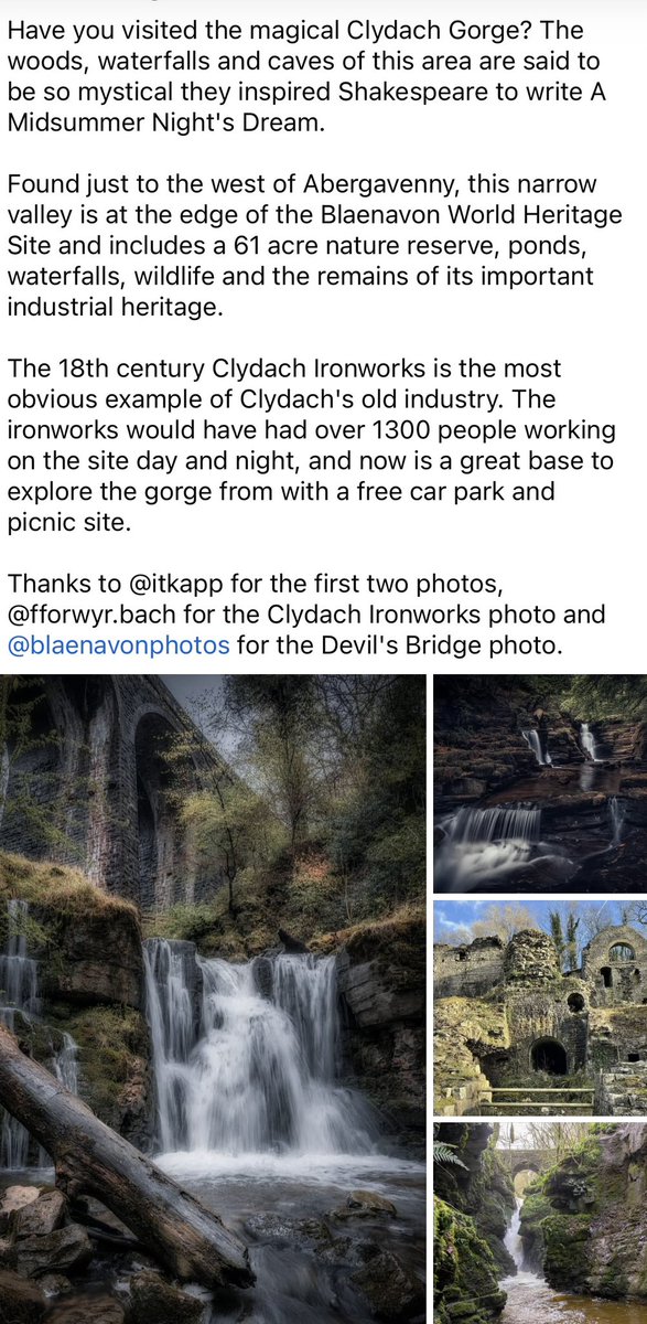 The Clydach Gorge - I’ll just leave the pictures here. As an added bonus you are right on the Mon and Brecon Canal - one of the most beautiful in the UK.👇