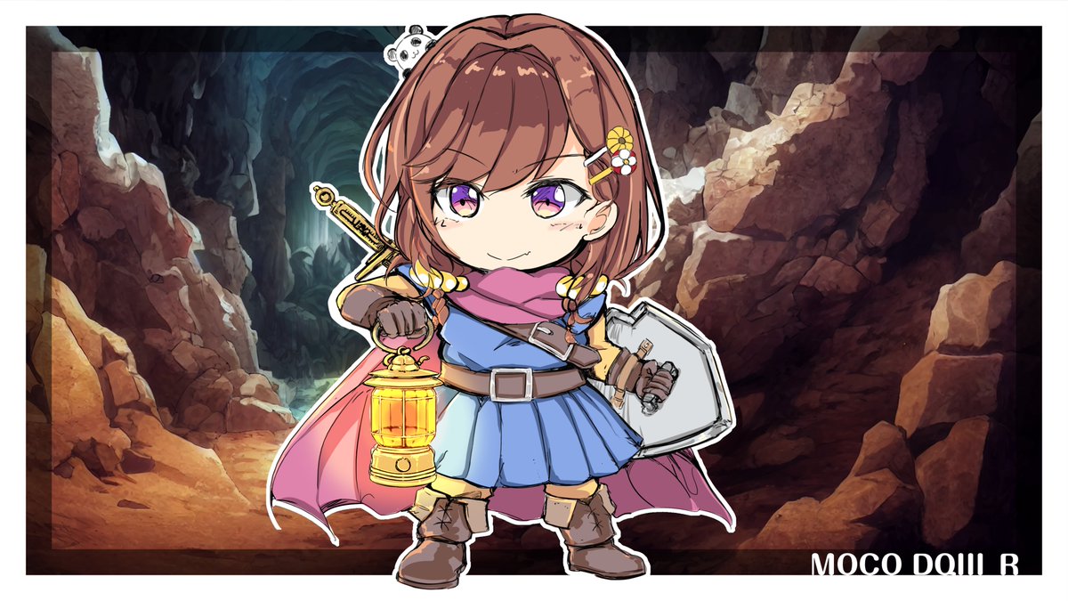 sango_3540's tweet image. いばらの道をコツコツ進むDQ3リメイク勇者もこちゃん
#さっきのもこ
#アートもこ