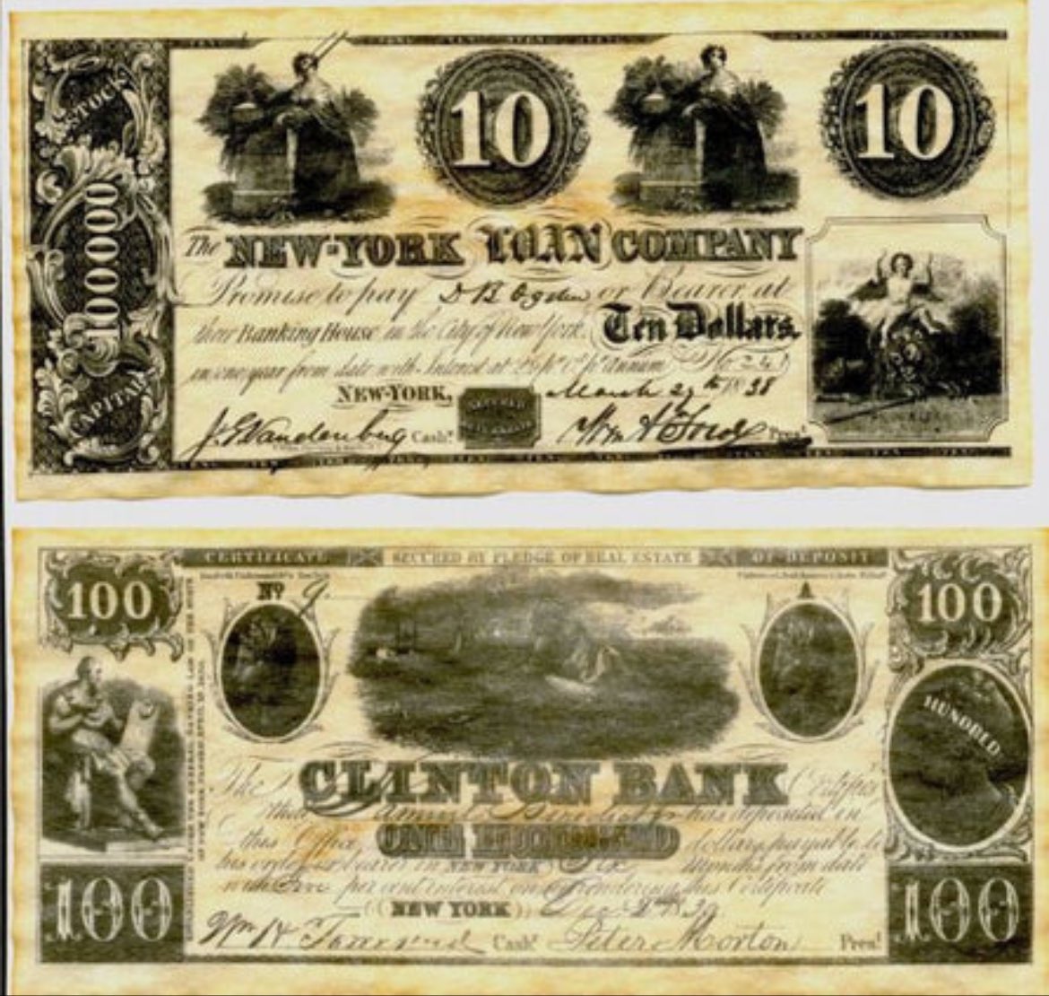 0xrandomrandom's tweet image. In the 19th century a $5 dollar note from a Tennessee bank used to worth only $4 dollars in New York. A peg that we take for granted nowadays is such an exciting piece of financial engineering.