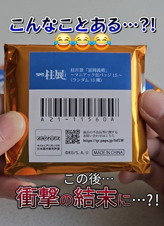 義勇さんのマニアック缶バッジ開封したんだけど、結果が衝撃的すぎて