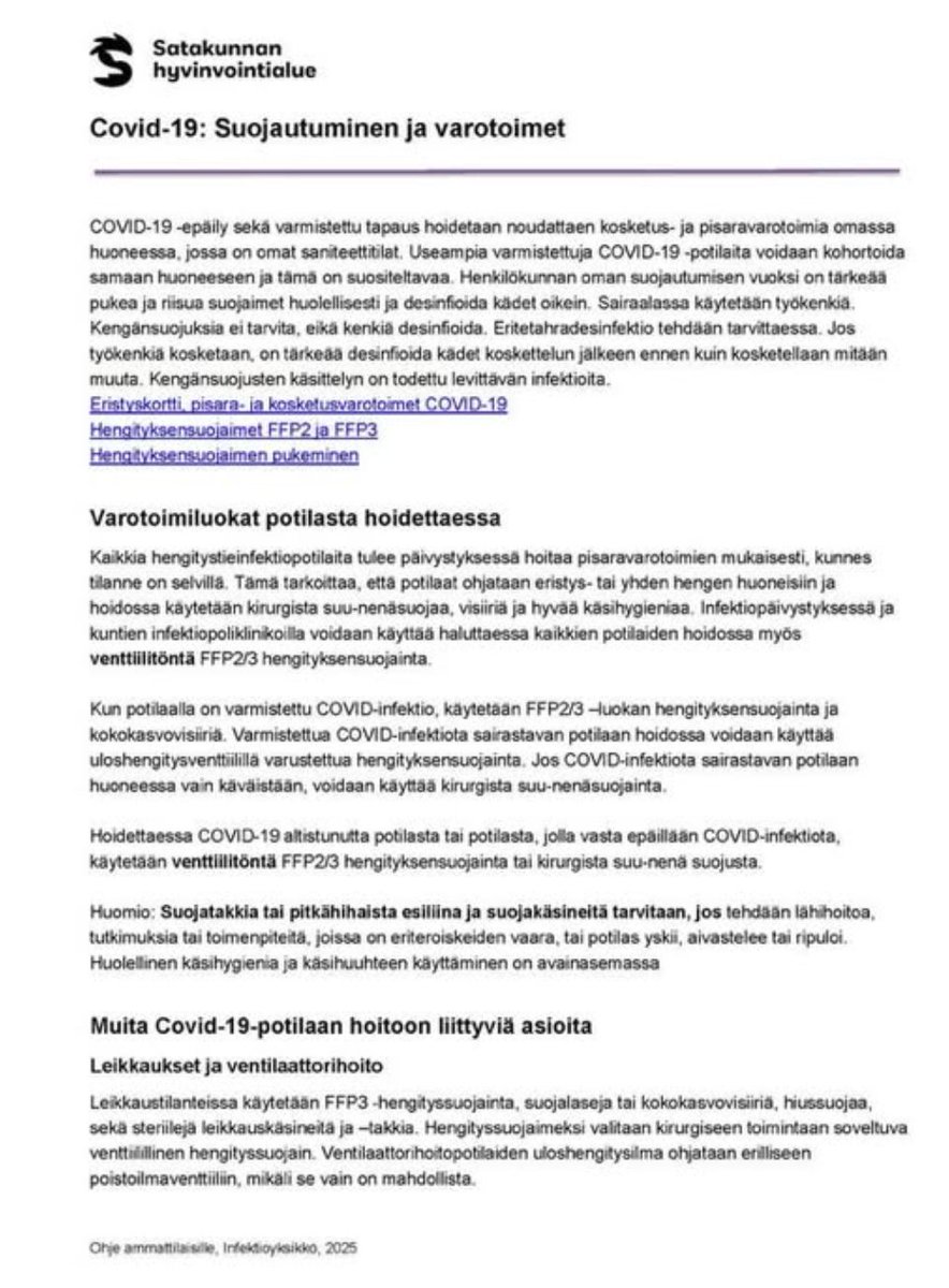 Tämä on hyvä alku. Satakunnassa on alettu eristämään koronapotilaat ensimmäisenä alueena Suomessa. Maskit käytössä henkilökunnalla. 
2/x