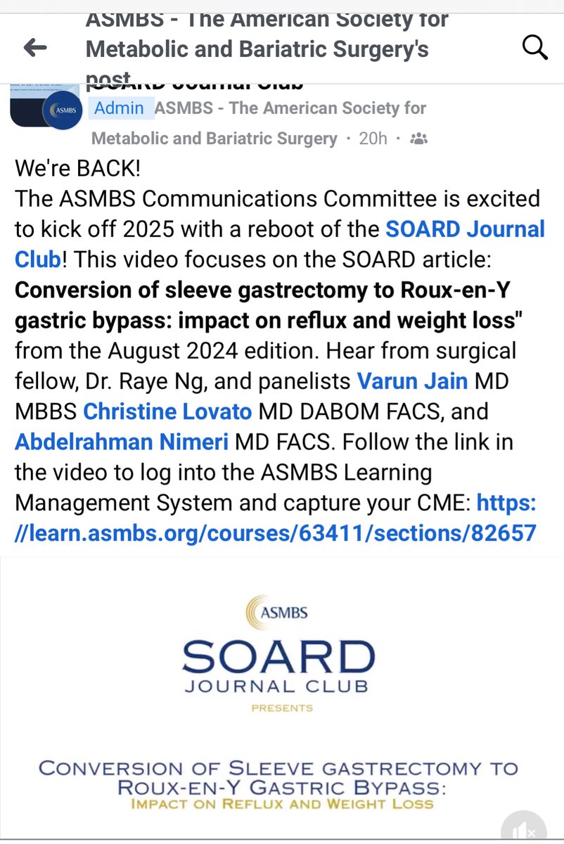 Abdelrahman Ali Nimeri MD FACS FASMBS ABOM FPD MBS (@nimeri_md) on Twitter photo On behalf of the <a href="/ASMBS/">ASMBS</a> communication committee
<a href="/SOARD_JOURNAL/">SOARD Journal</a> JC
facebook.com/groups/SOARDJC…
<a href="/DrCLovato/">Christine Lovato MD</a> Drs Varun Jain and Raye Ng
👇 On behalf of the <a href="/ASMBS/">ASMBS</a> communication committee
<a href="/SOARD_JOURNAL/">SOARD Journal</a> JC
facebook.com/groups/SOARDJC…
<a href="/DrCLovato/">Christine Lovato MD</a> Drs Varun Jain and Raye Ng
👇