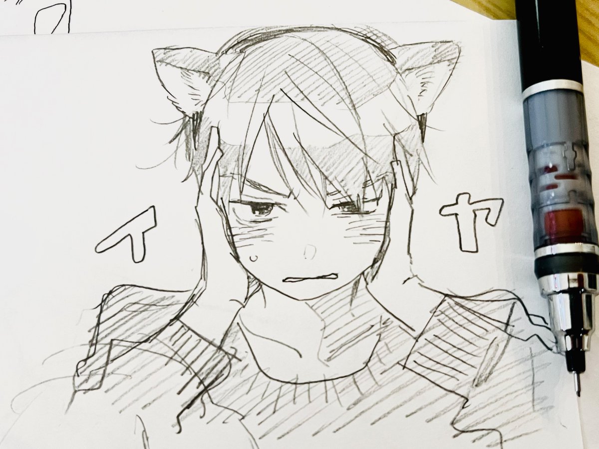 お題絵です🐣

・山本、猫耳つけた照れた顔
・ゆっきー
・モード系速見
・みんなからげろげろに甘やかされる赤嶺(まだ天使だった幼少期) 