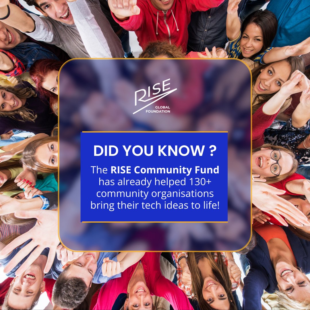 Did you know? The RISE Community Fund has already helped over 130 community organisations bring their tech ideas to life!

Your project could be next!

Apply today for a chance to get funded: bit.ly/3WMwOQt
#RISESuccess #DigitalInnovation #RISEGrants #DigitalFunding
