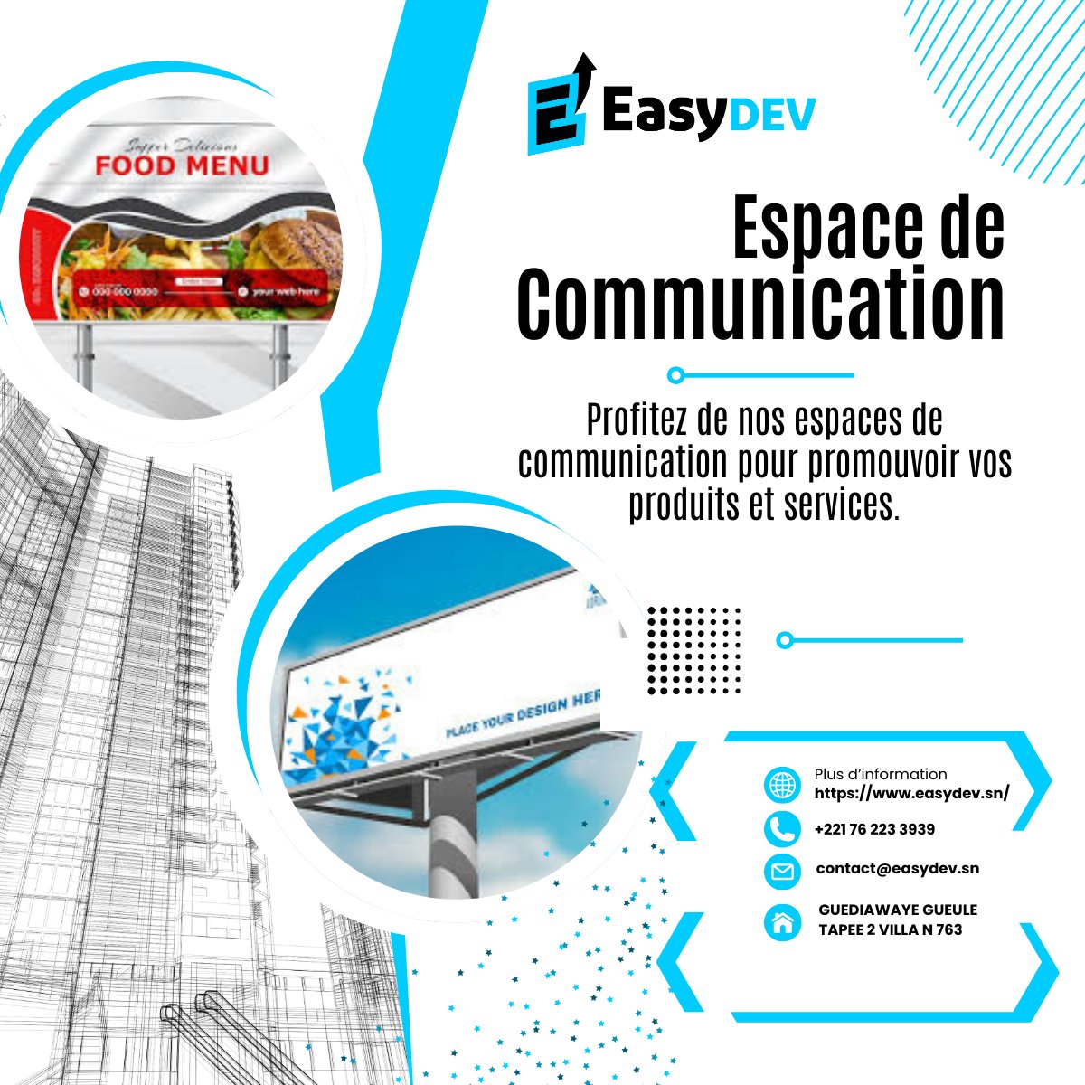 Easydevsn's tweet photo. Vous recherchez un espace de communication flexible et accessible toute l'année ? Easydev vous propose des espaces à louer, idéaux pour vos événements, la promotion de vos produits et services !
#Easydev #LocationEspace #Communication #Événements #Innovation #Flexibilité https://t.co/vnVaJOnWAf