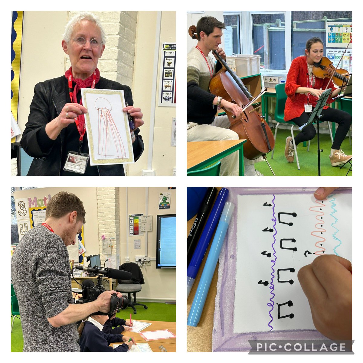 Very thankful to author Vivian French (Instagram: @vivianfrench75 ) for this beautiful workshop exploring the spaces where music, art and story meet.