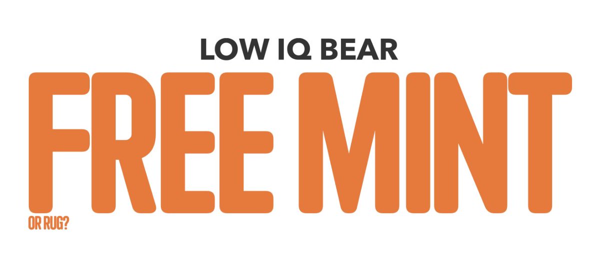 giving away 4x WL for @lowiqbear 

free mint on useless chain

> like and retweet
> follow <a href="/_yourbros/">bros / bad actor</a> x @lowiqbear 
> comment your wallet address

ends in few hours (launch today? maybe)