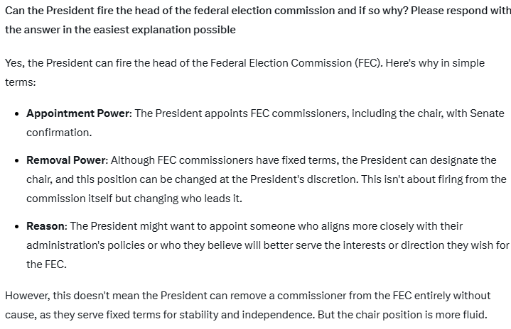 jamesgeorge's tweet photo. A refusal to leave despite being fired by the head of state of the executive branch of government is a clue🧩 to #FollowTheMoney💰 trail to USAID.
Ellen Weintraub is the Commissioner of the #FederalElectionCommission of the USA.
Hubby-William Dauster
#YouAreFired #FEC #Trump
👇🏼 https://t.co/XmOxcGL3wu