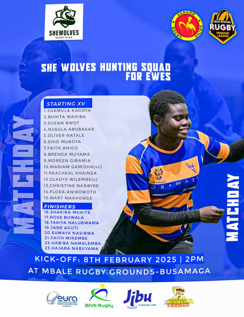 🚨 GAME DAY IS HERE! 🚨

The She Wolves are ready to defend home turf against the Ewes in the Uganda Women's Rugby  Premiership

📍 Mbale Rugby Grounds, Busamaga
⏳ Kickoff: 2pm

#SheWolvesRugby