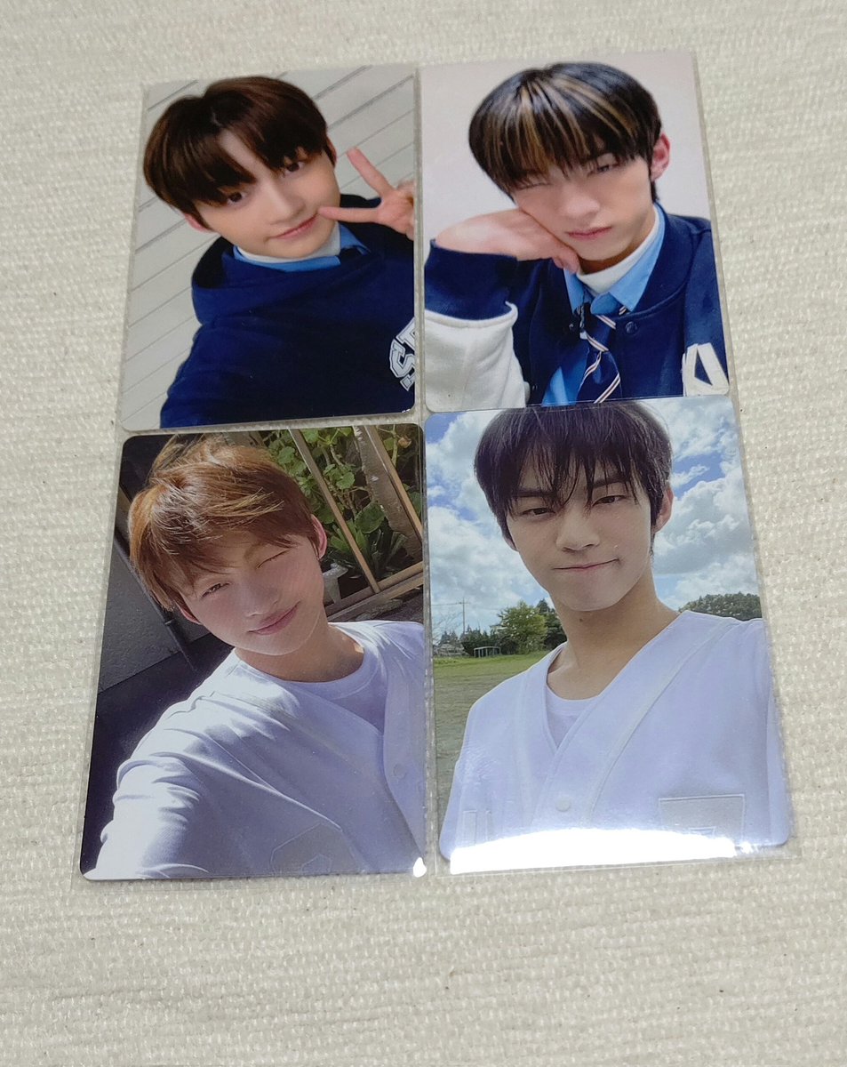 Stray Kids TWS
トレカ BTS 交換

譲 画像 1.2枚目
求 BTS  ミニフォト、トレカ
全メンバー検討させて頂きます。

友達の代行ですが、手元にあるので責任を持ってお取引させて頂きます。
必ず譲求のお写真の添付をお願いします。
郵送希望です。