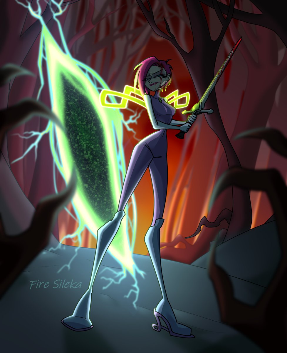 fire_sileka's tweet image. My art for broken tablet from another social network
#winxclub #winx #tecna