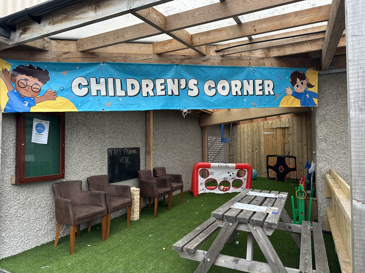 Don't forget to join us in the Children's Corner today for some:

- Football challenges ⚽️
- Giant Games ♟️
- Arts and Crafts 🎨

#WeAreBarrow