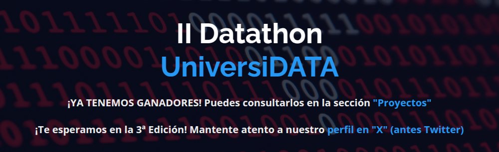 🏆¡Nuestro jurado ya ha seleccionado los proyectos ganadores 🍾 de la II edición del Datathon UniversiDATA! ¿Quieres saber cuáles son? Visita universidata.es/datathon/index…  #datosAbiertos #Universidad #openData #datathon