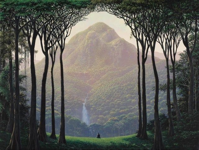 "Sólo salgo para renovar la necesidad de estar solo".

Lord Byron 

Hoy vuelvo al pintor cubano Tomás Sánchez (Aguada de Pasajeros, 1948). Creo que su pintura marida con esta cita de Byron pero además es un precioso manifiesto de protección medioambiental.

👇🏻Abro hilo largo.