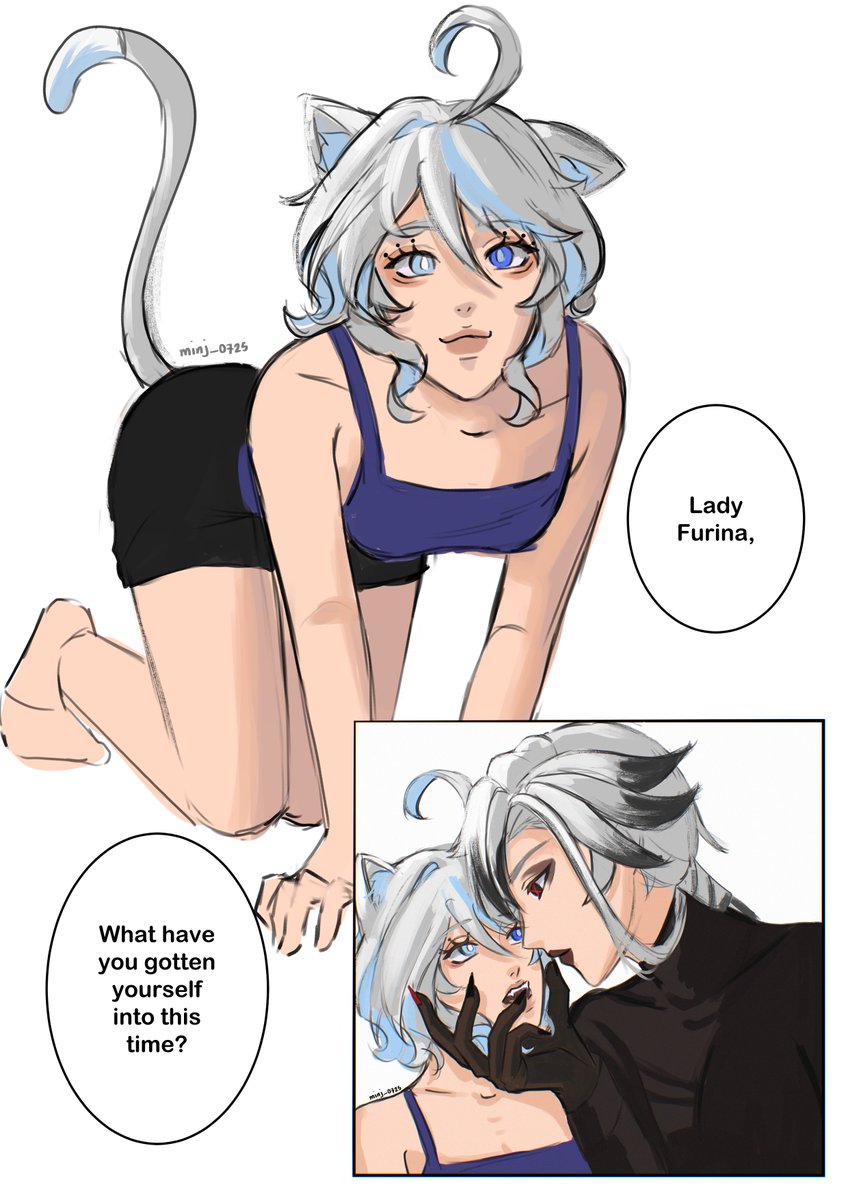 minj_0725's tweet photo. sorry i was gone for a while 😔🙏 please have this furinya #arlefuri #GenshinImpact https://t.co/4A55J15kUw