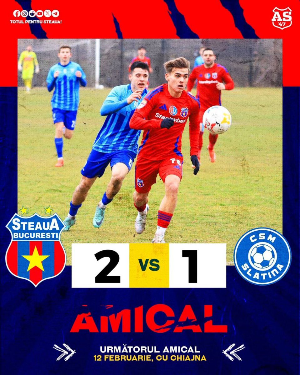 Final | 2️⃣-1️⃣
✅ Cristian Măgerușan 16'
✅ David Matei 21'
❌ Cătălin Doman 66'
🆚 CSM Slatina, amical 

🔴 Prima echipă: 12. Adrian Frănculescu, 18. David Păcuraru, 4. Dean Beța, 6. Daniel Vîrtej, 13. Adrian Ilie, 19. Stephan Drăghici, 8. Daniel Iglesias, 27. Rober Sierra, 76.