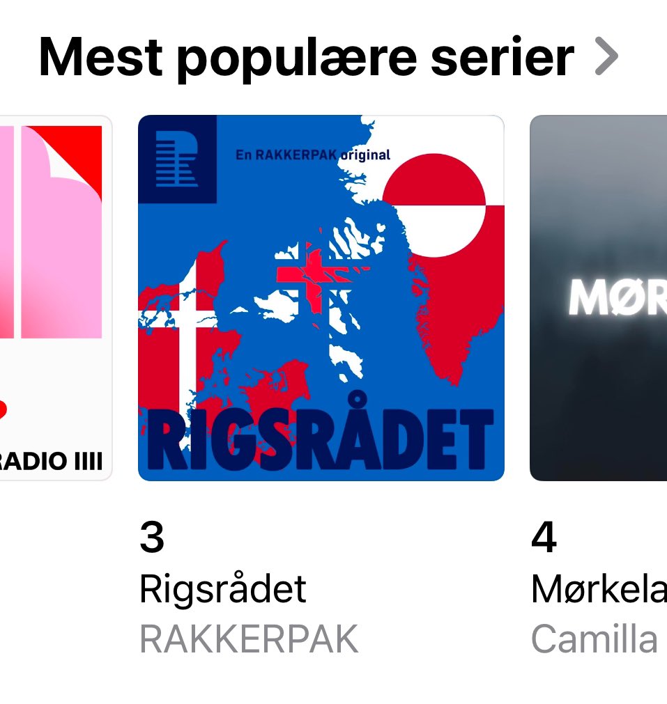 SKELETTER I FÆLLESSKABET: Har du fået hørt vores nye podcast ‘Rigsrådet’? Den ligger lige nu som den 3. “mest populære” på Apple Podcast! Jeg fra København, Arnakkuluk fra Nuuk og Heini fra Tórshavn taler åbent om det højspændte forhold mellem vores tre lande 🇬🇱🇫🇴🇩🇰