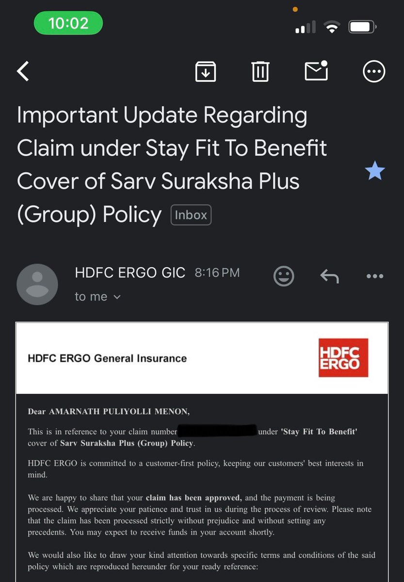 AmarnathPMenon's tweet image. Both my HDFC Ergo Apple Watch health claims for my mom and me got approved! 
 #HDFCErgo #indiagetsmoving
