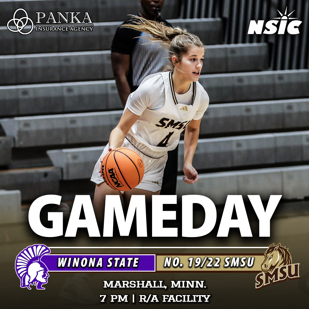 Tropical Night!! No. 19/22 SMSU (21-2, 15-2 NSIC) hosts Winona State (9-14, 5-12 NSIC) tonight with tip-off set for 7 p.m.🏀 🌴

🎟️: bit.ly/3CJZnqO
📺: bit.ly/3WRWR8B
🎧: bit.ly/34UwQe3
📊: bit.ly/2Jyk2T4

#LetsRide