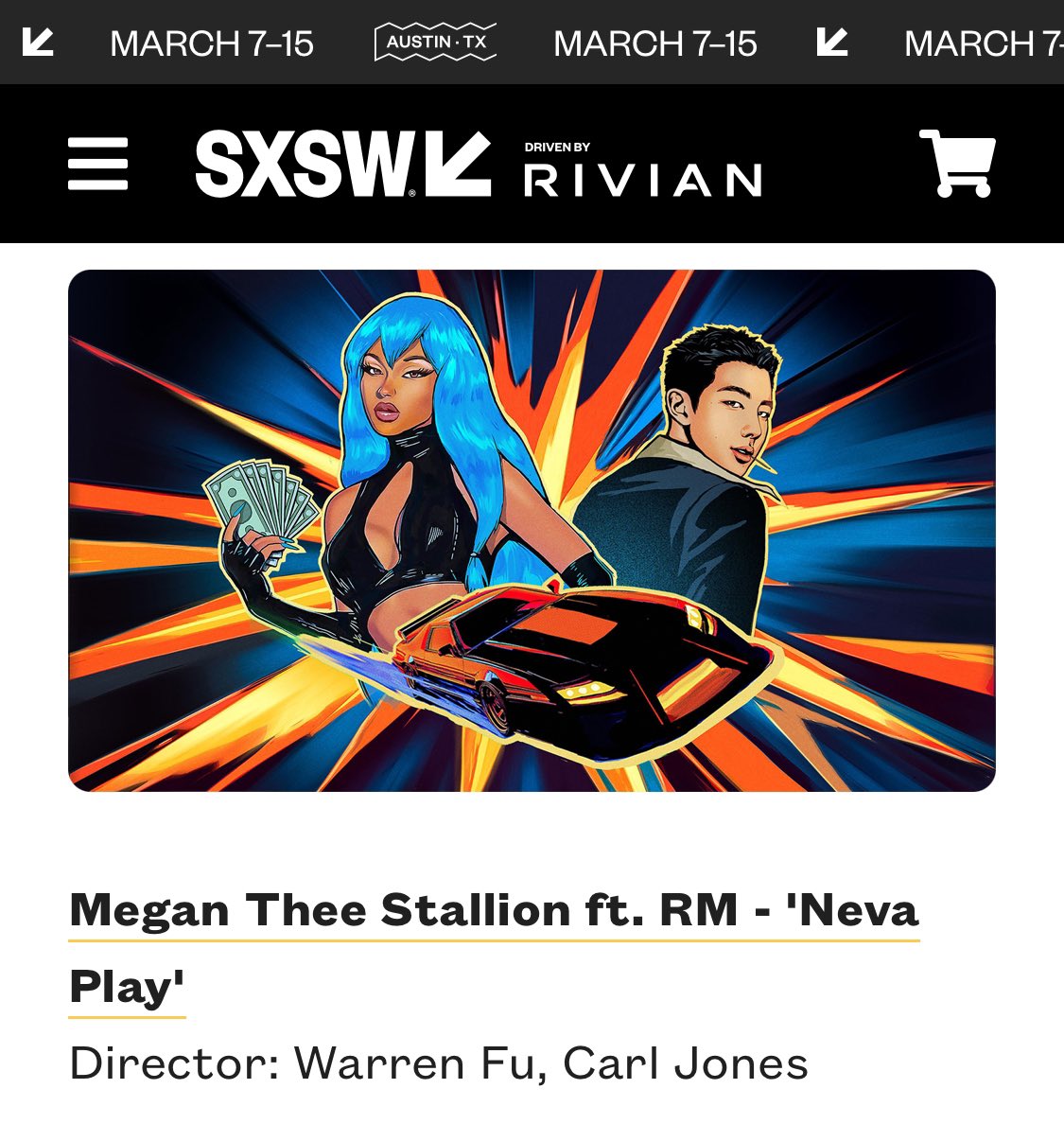 emveketahj's tweet photo. “NevaPlay” music video is selected for SXSW 2025’s Music Videos Competition.

NevaPlay will compete with LOST 🔥🔥

CONGRATULATIONS RM
CONGRATULATIONS MEGAN
#MegJoon #NevaPlay
#BTSRM #방탄소년단RM https://t.co/bzGE74yO8G